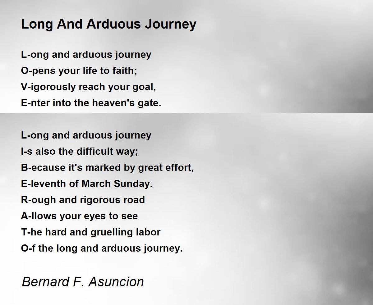 arduous journey 6 letters
