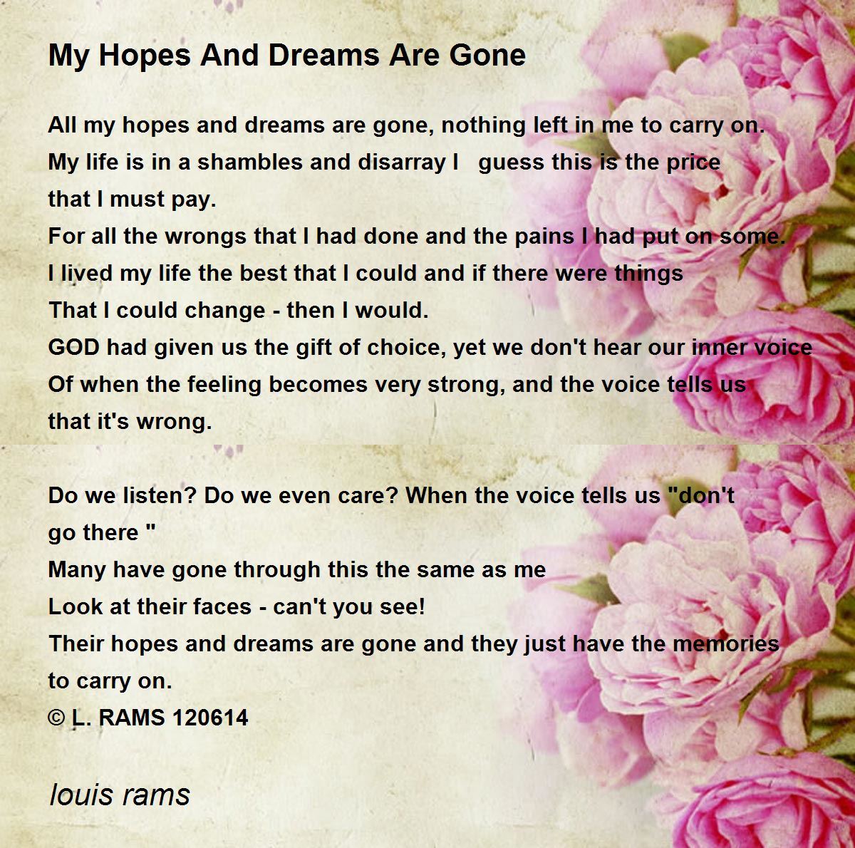 My Hopes And Dreams Are Gone My Hopes And Dreams Are Gone Poem by