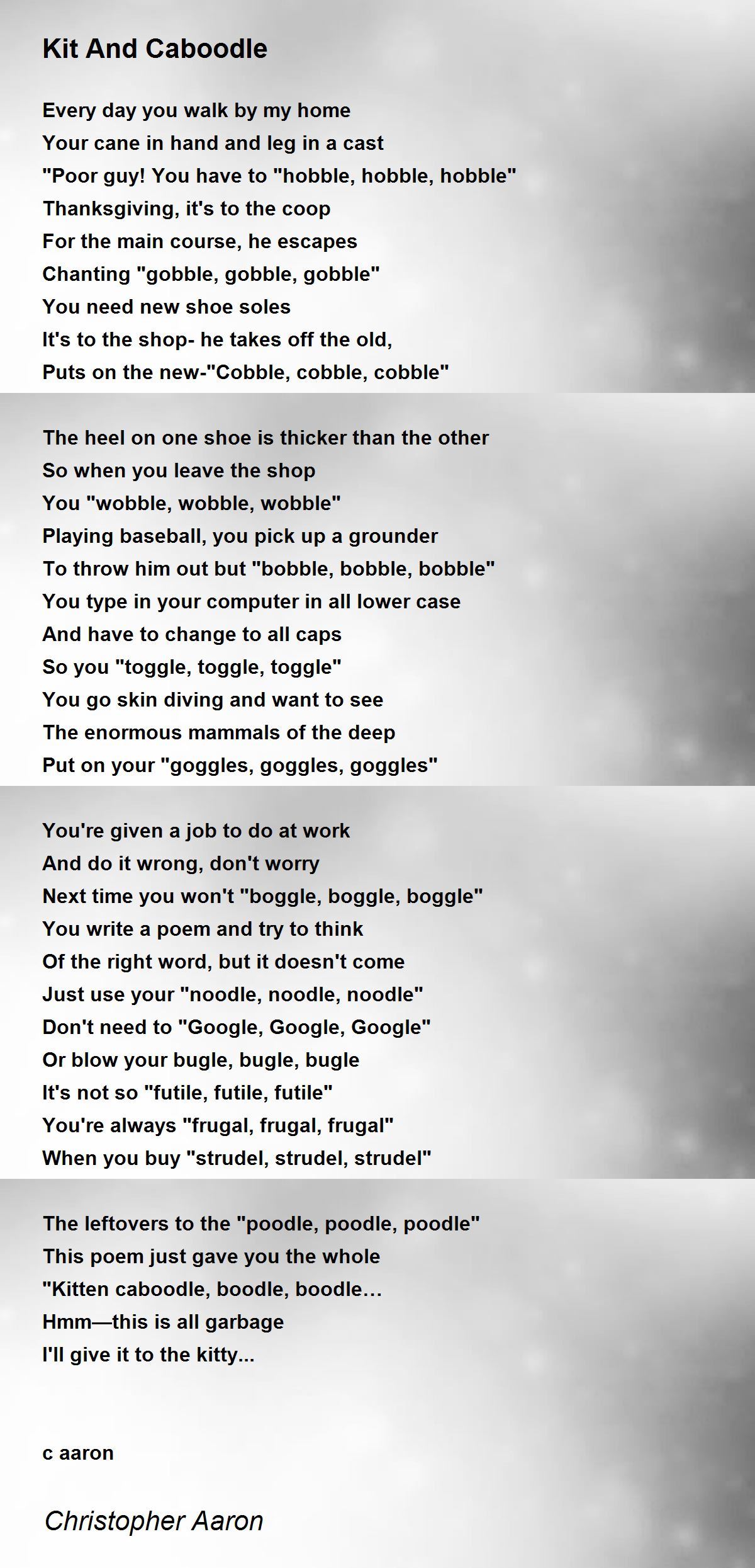 Kit And Caboodle Kit And Caboodle Poem by Pleasant Dabbs