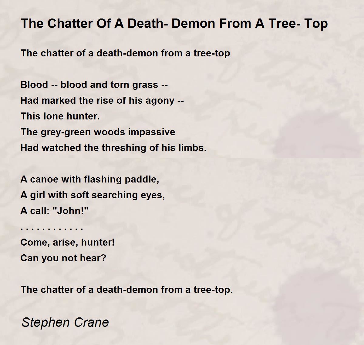 The Chatter Of A DeathDemon From A TreeTop The Chatter Of A Death