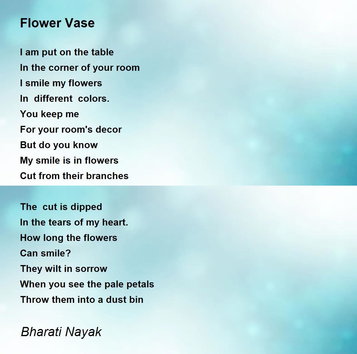 Flower Vase Flower Vase Poem by Bharati Nayak