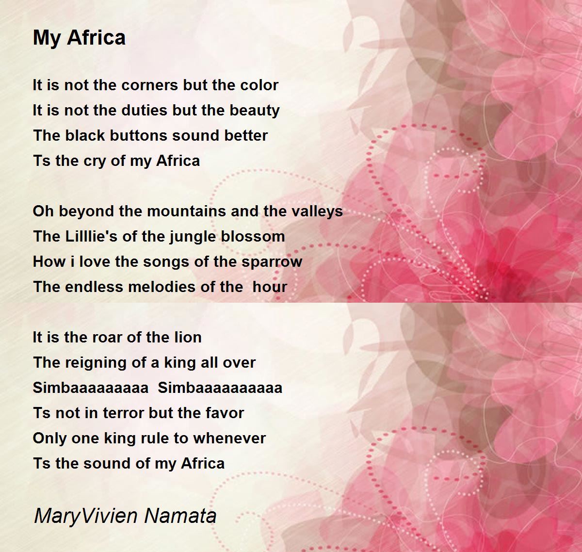 My Africa My Africa Poem by MaryVivien Namata