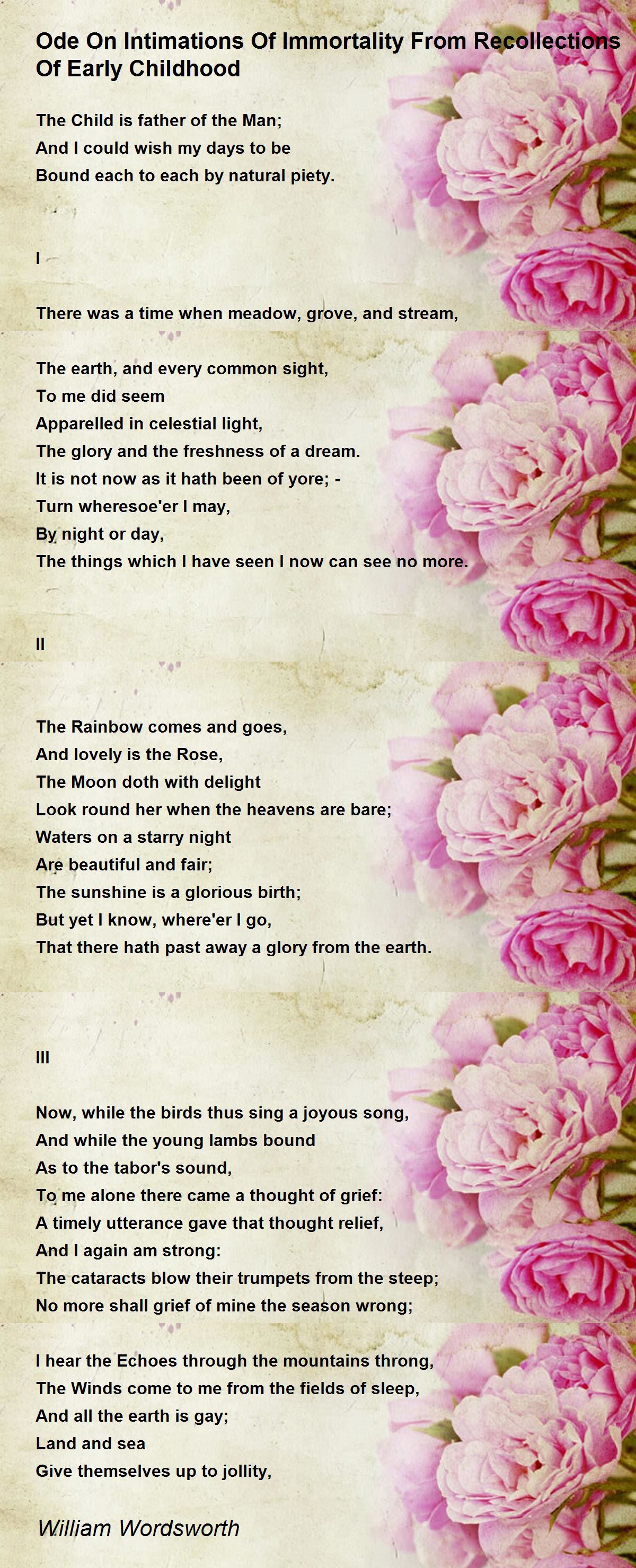 ode to immortality william wordsworth