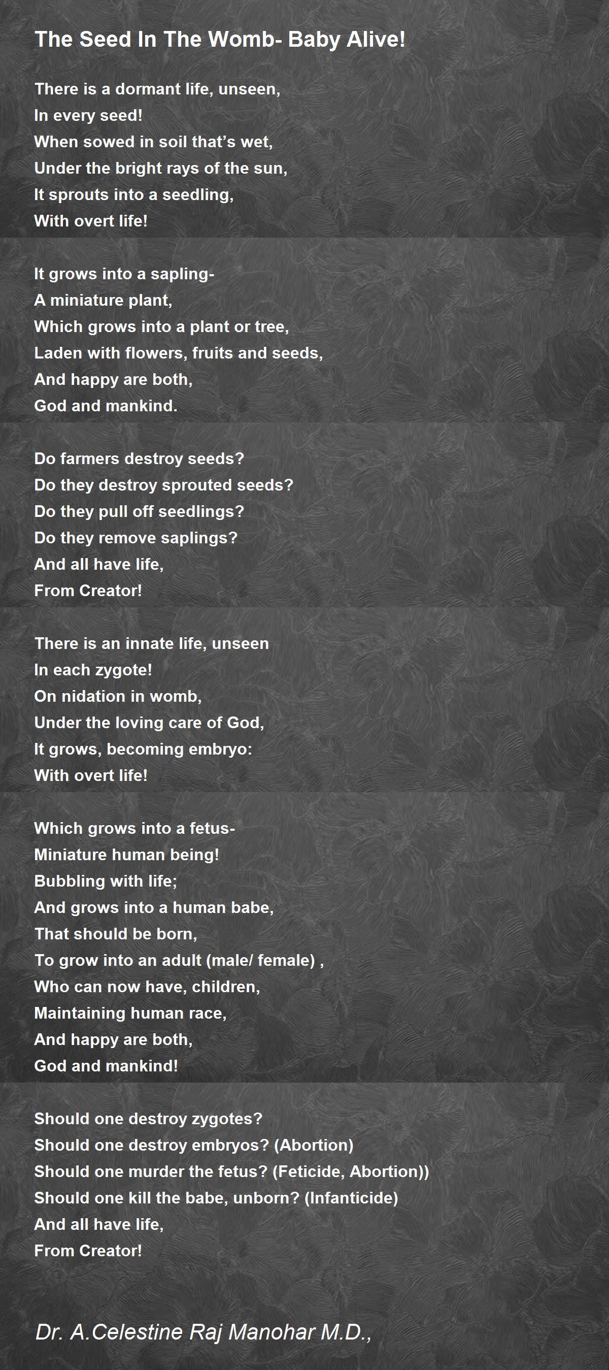 The Seed In The Womb Baby Alive! The Seed In The Womb Baby Alive