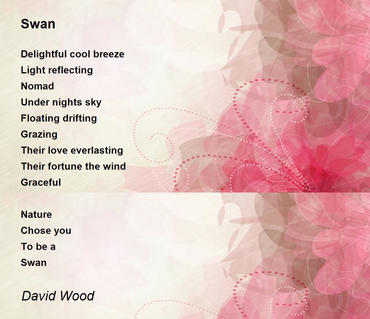 Swan Poem by David Wood Poem Hunter