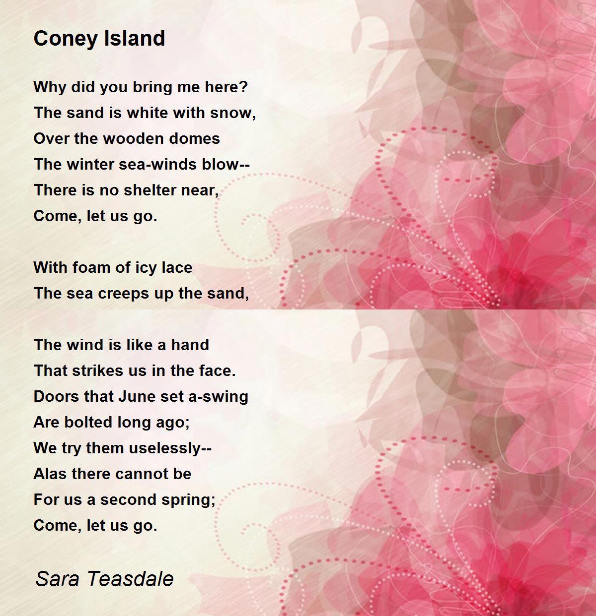 Coney Island by Sara Teasdale - Coney Island Poem