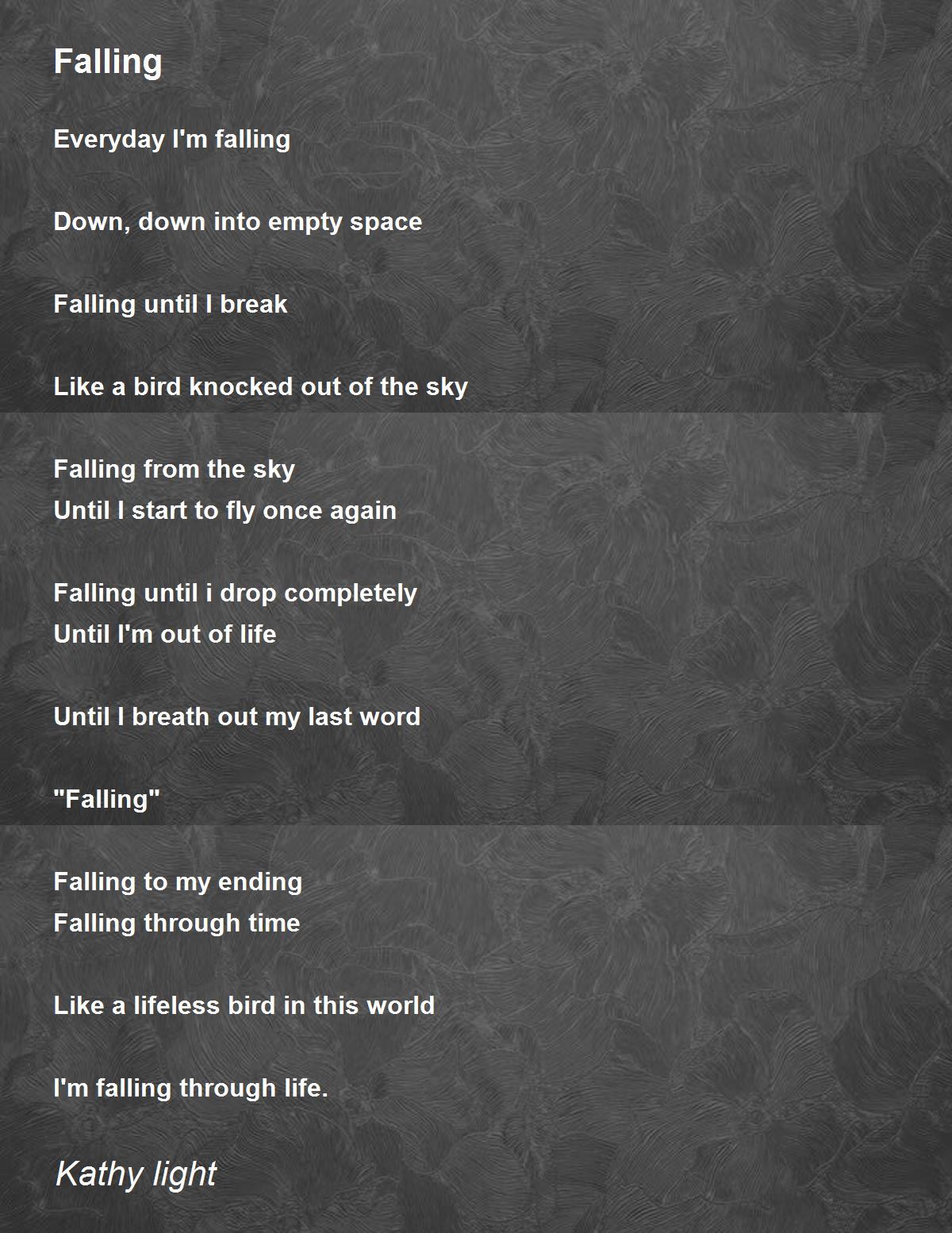 Falling Falling Poem by Lely Atempa