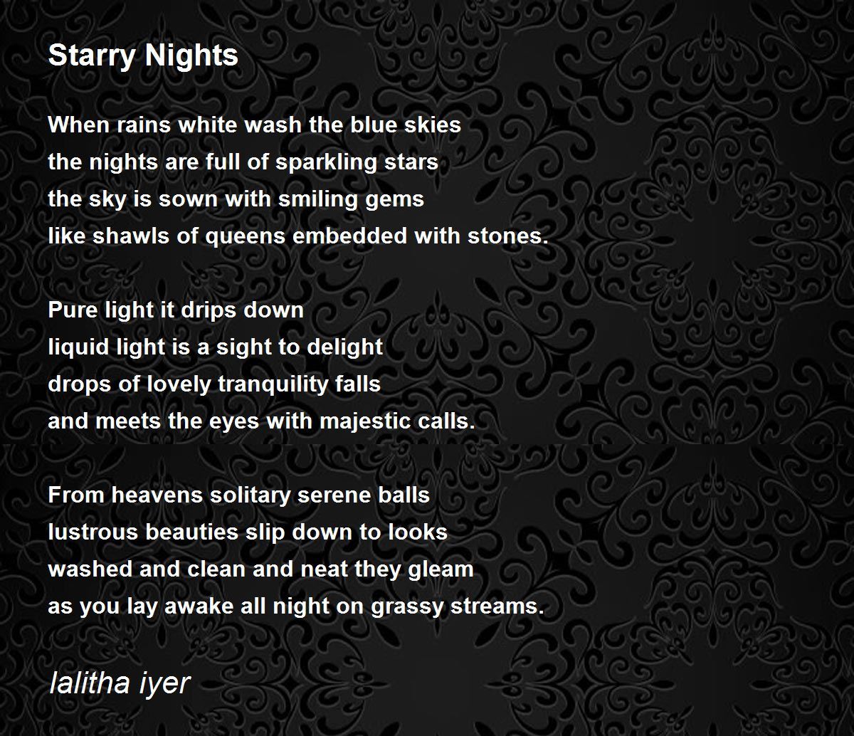 Starry Nights Starry Nights Poem by lalitha iyer