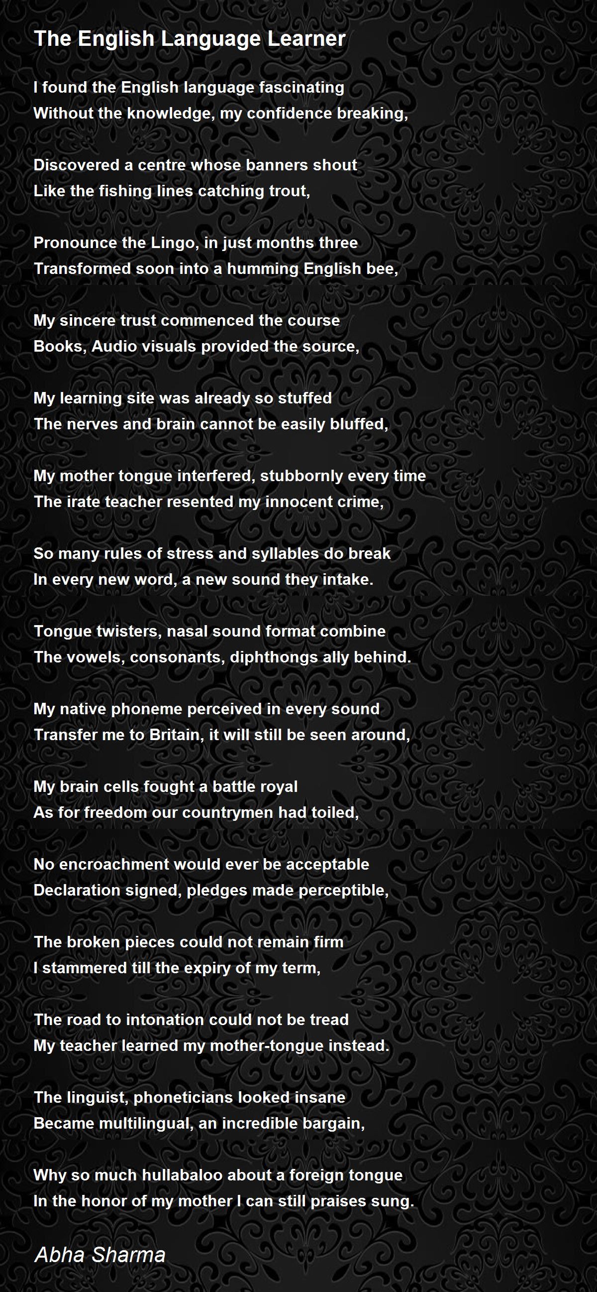 the-english-language-learner-poem-by-abha-sharma-poem-hunter