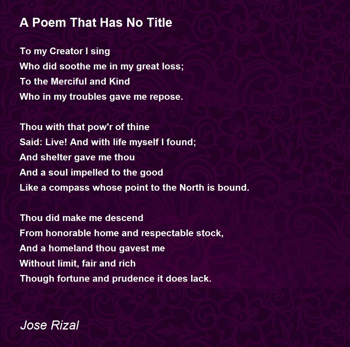 Jose Rizal Poems Written in Ateneo