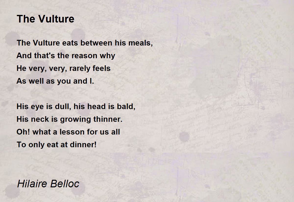 The Vulture Poem by Hilaire Belloc - Poem Hunter Comments
