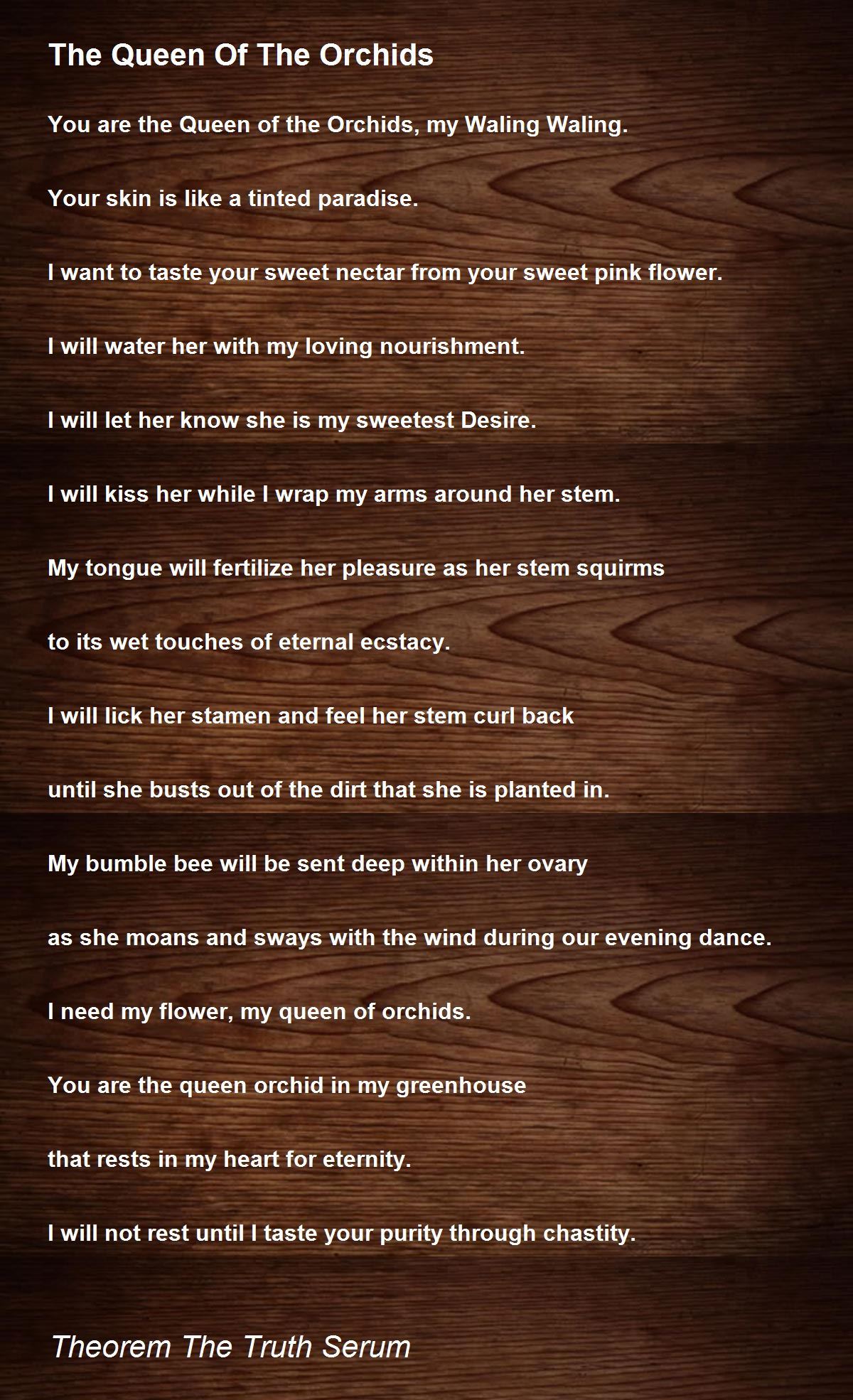 The Queen Of The Orchids The Queen Of The Orchids Poem by Theorem The