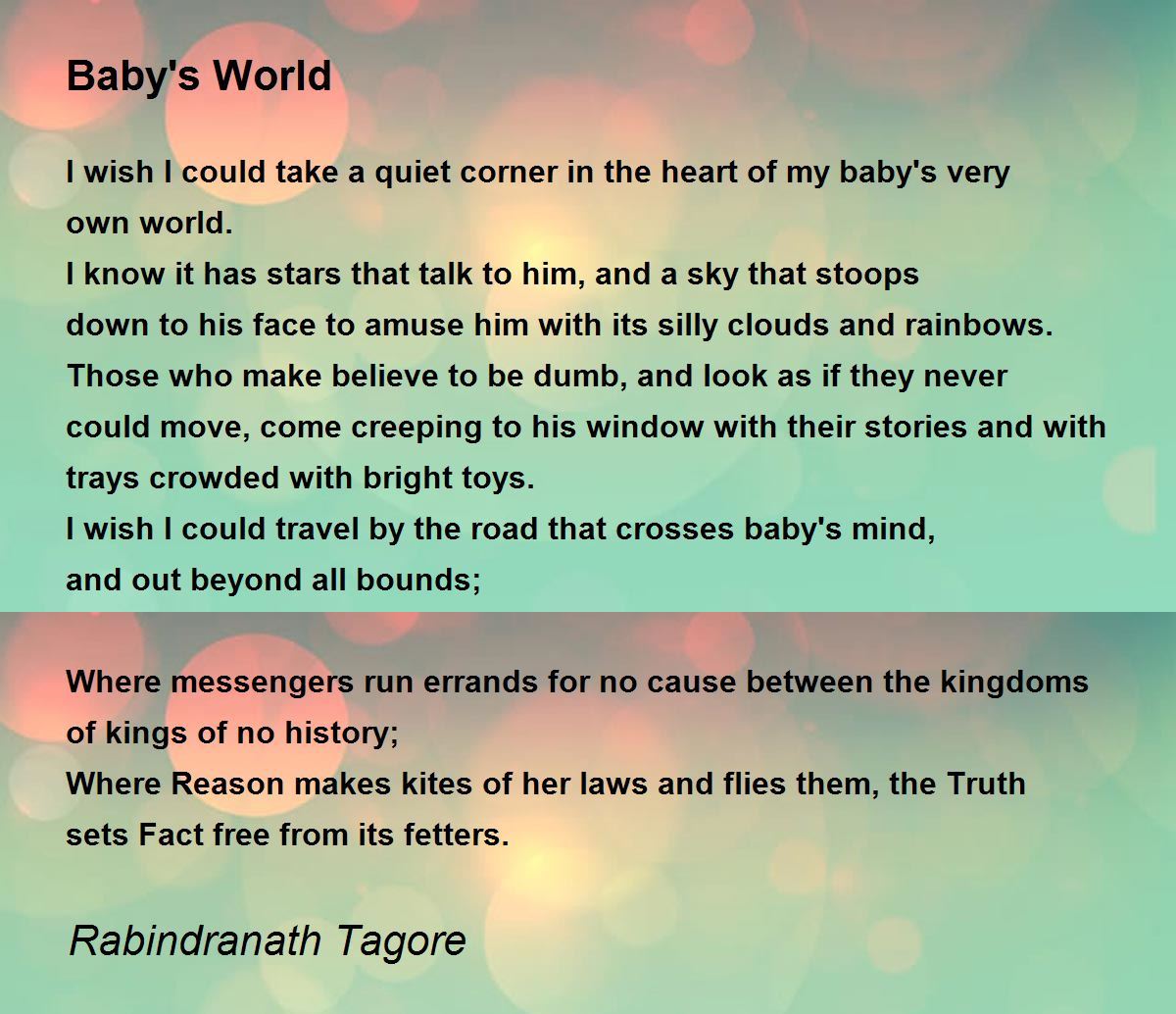 Baby's World Poem by Rabindranath Tagore - Poem Hunter