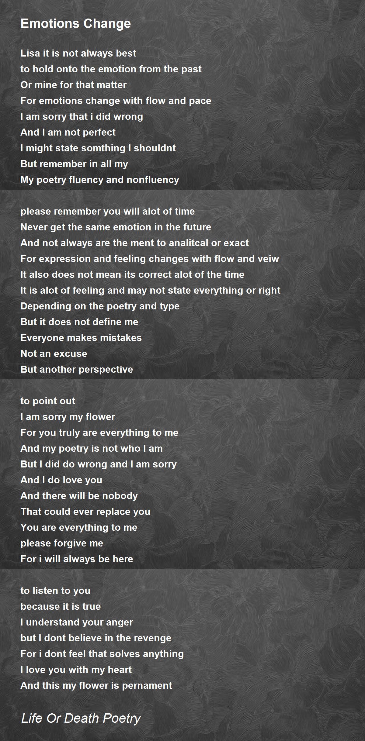 Feelings expressing poems about your Feelings For