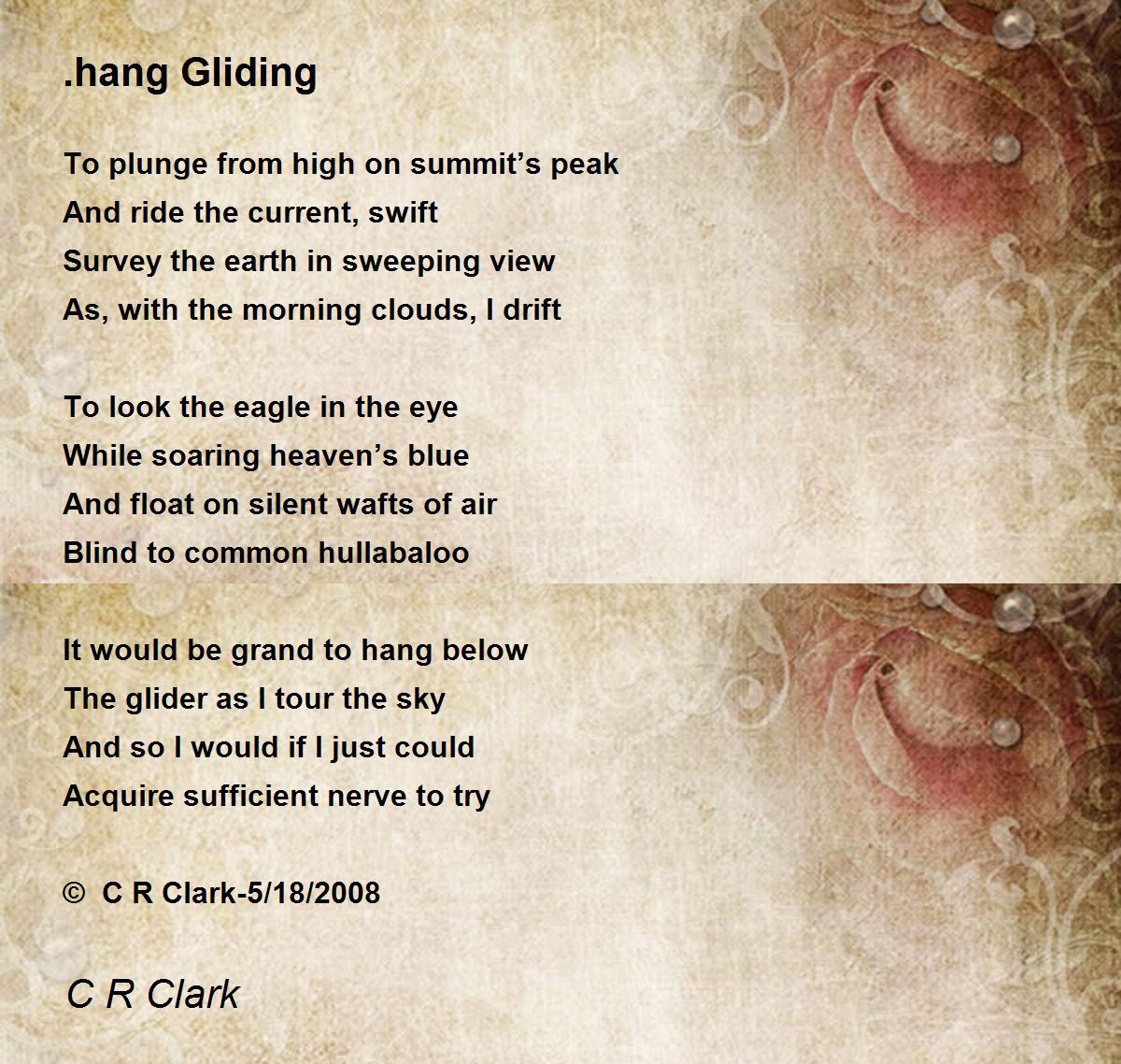 .hang Gliding Poem by C R Clark Poem Hunter