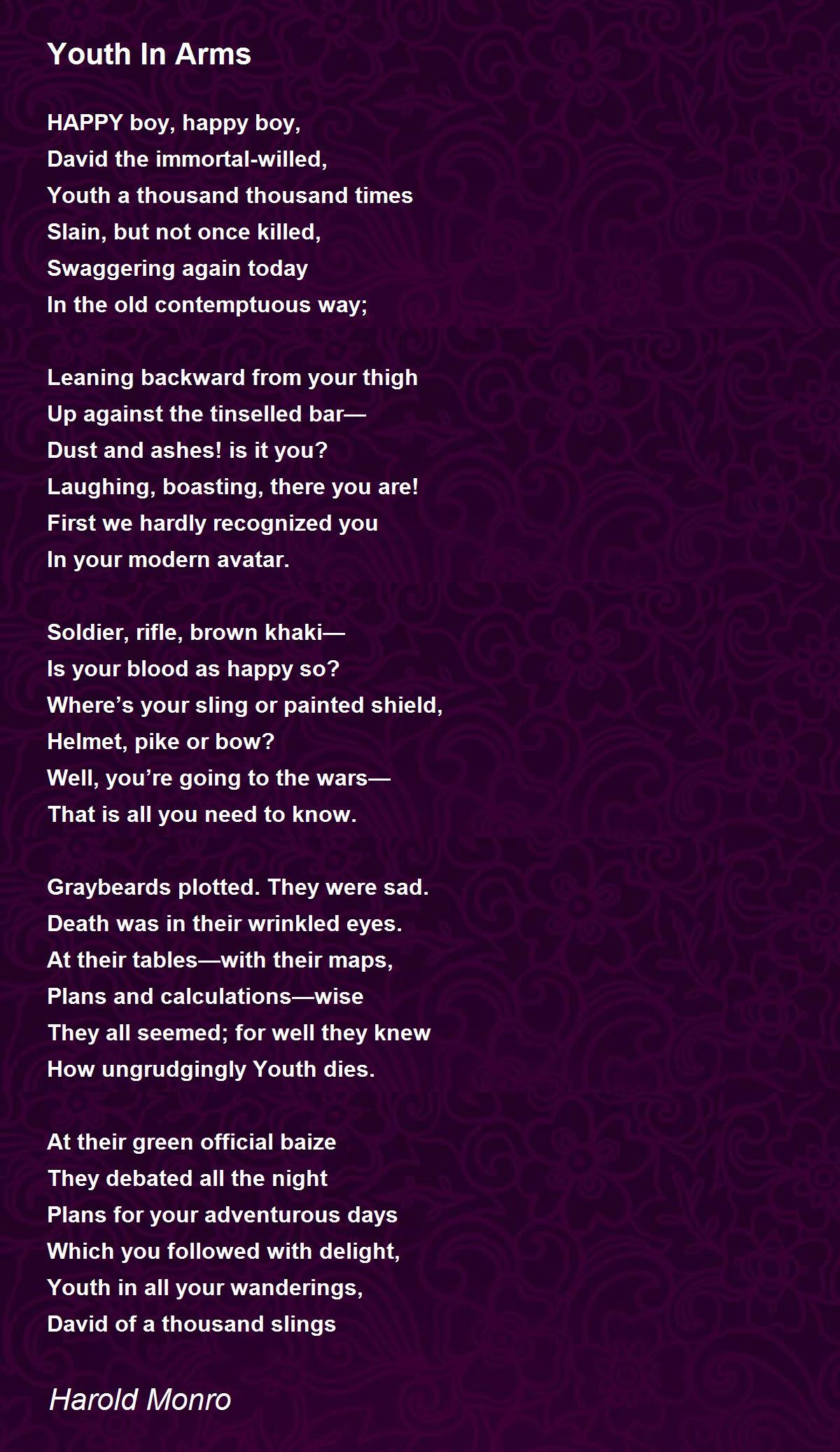 Youth In Arms Poem by Harold Monro - Poem Hunter