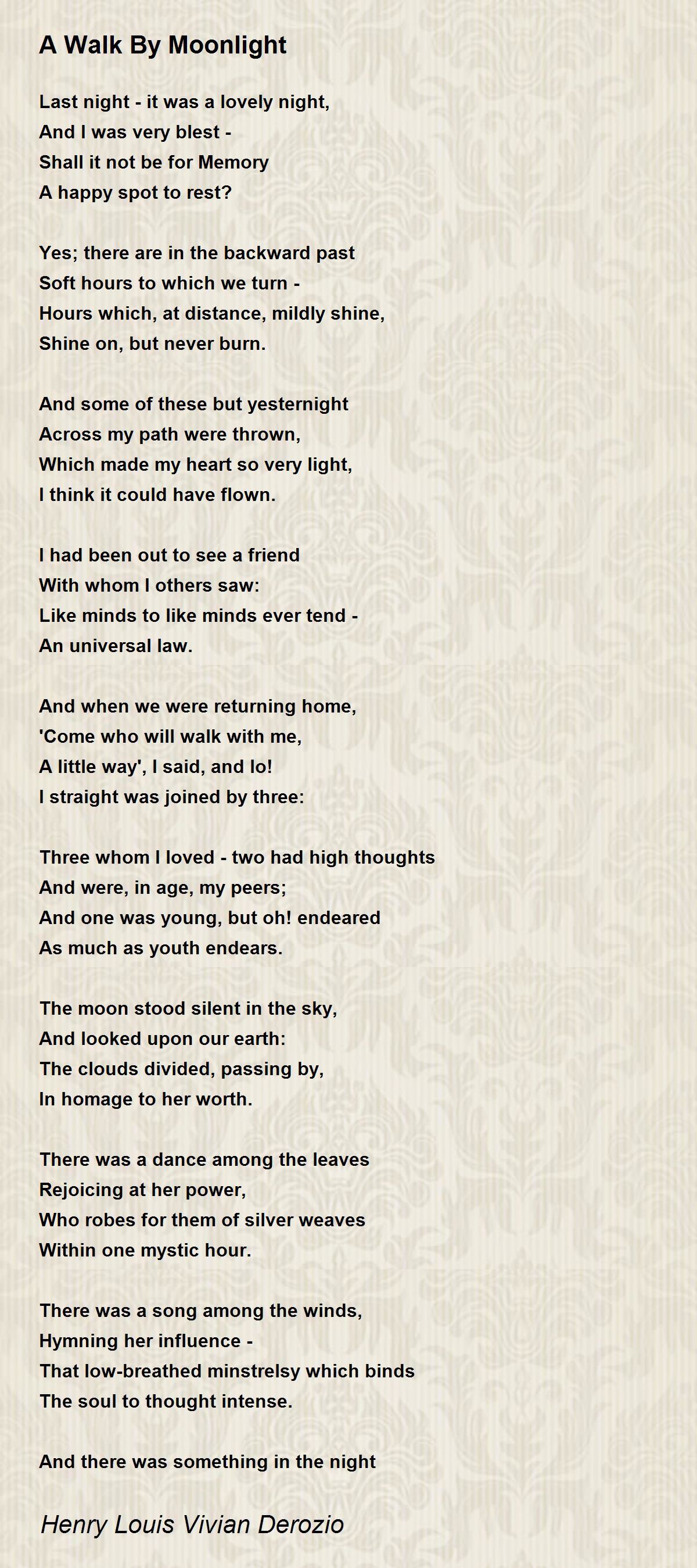 Derozios a walk by moonlight poetry essay 07 image