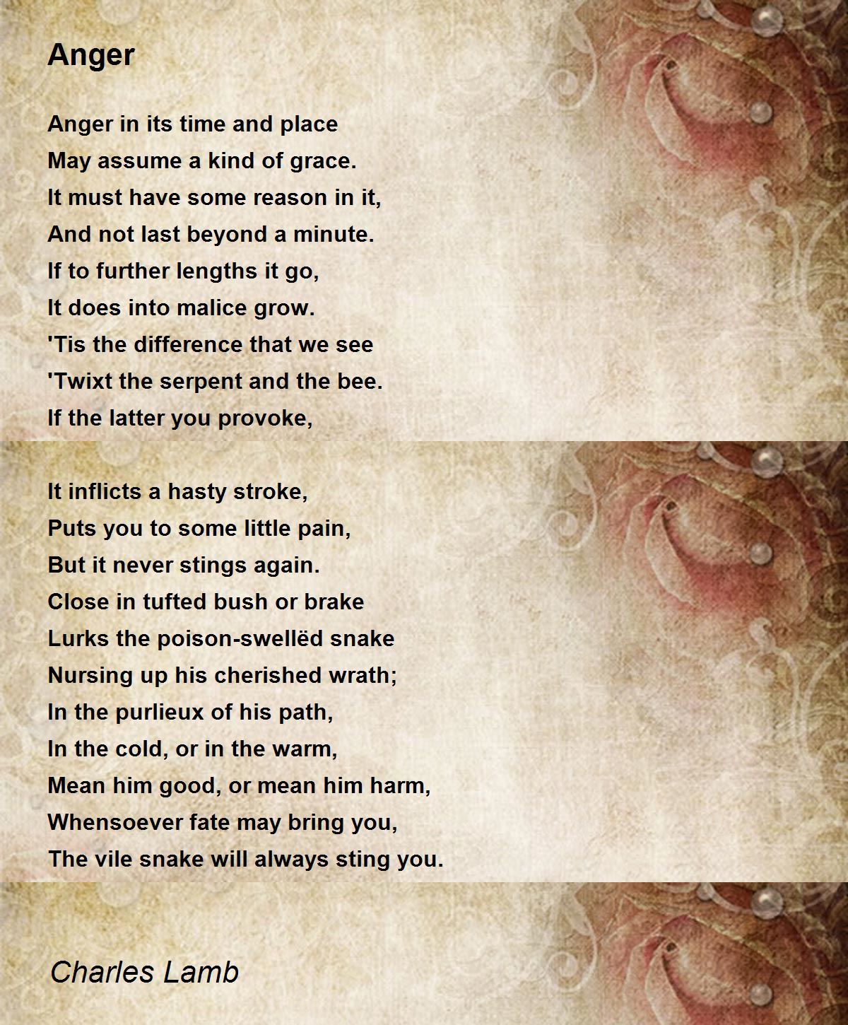 Anger Poem by Charles Lamb - Poem Hunter