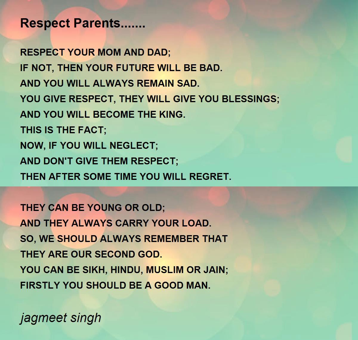 essay on respecting parents