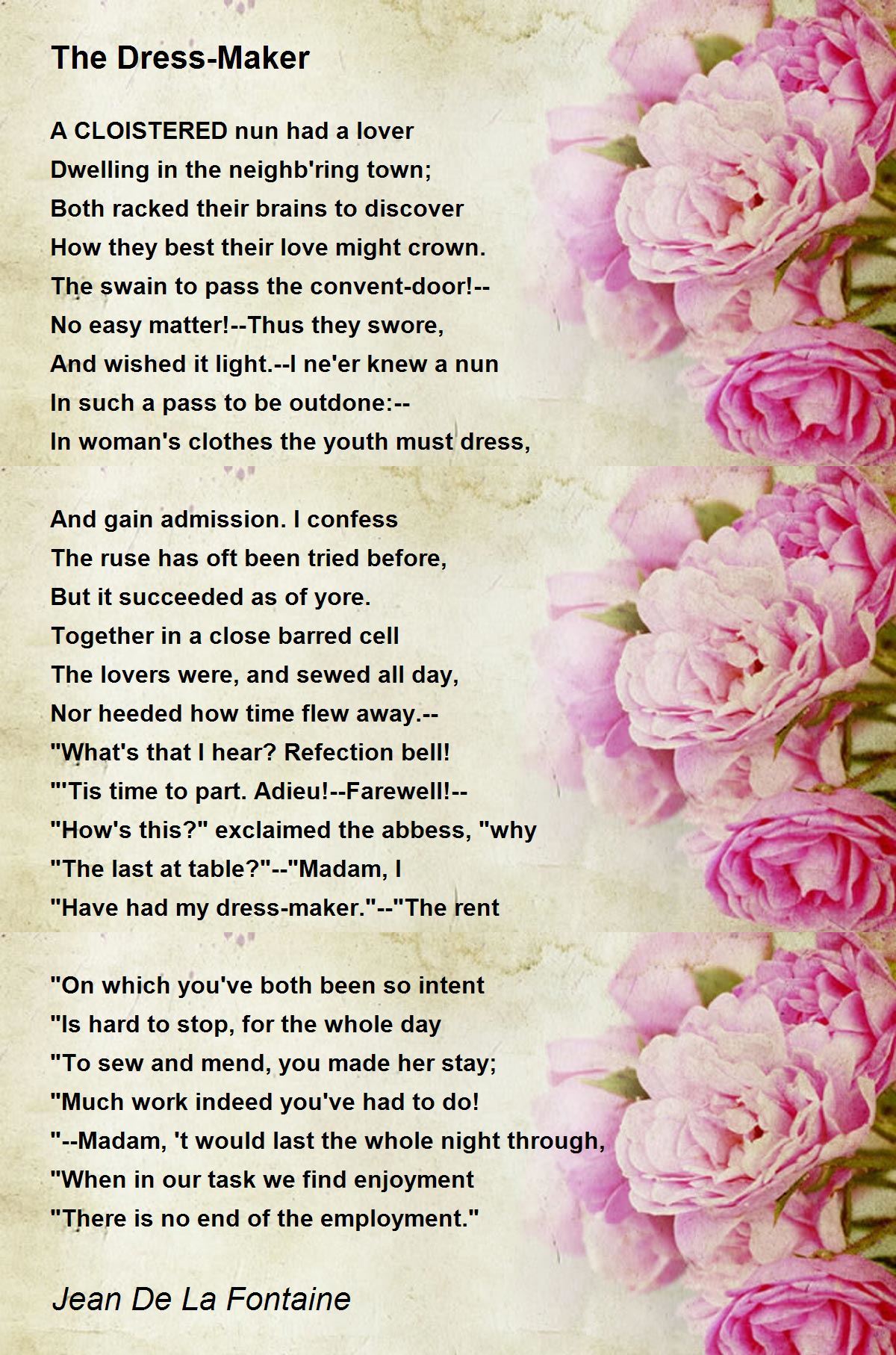 The DressMaker The DressMaker Poem by Jean De La Fontaine