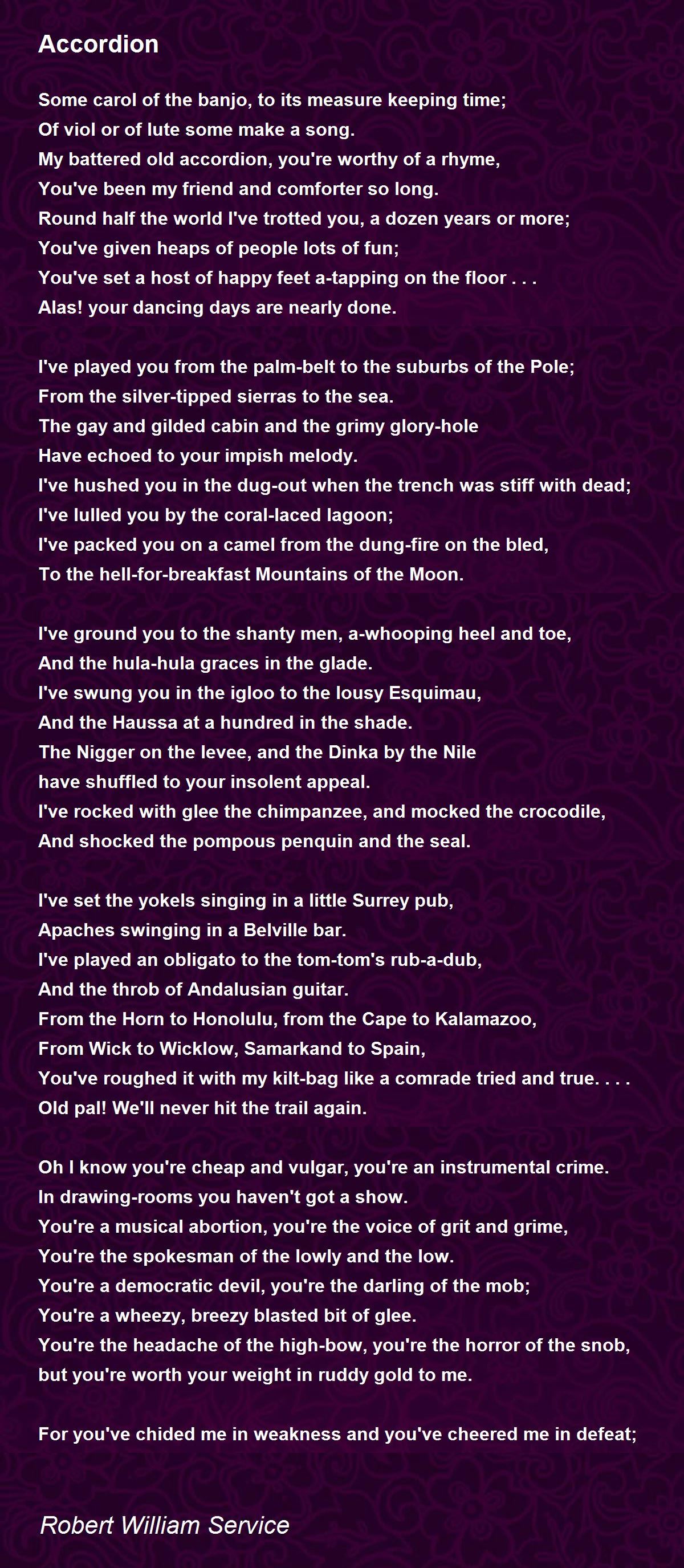 Accordion Poems Poems For Accordion Poem Hunter