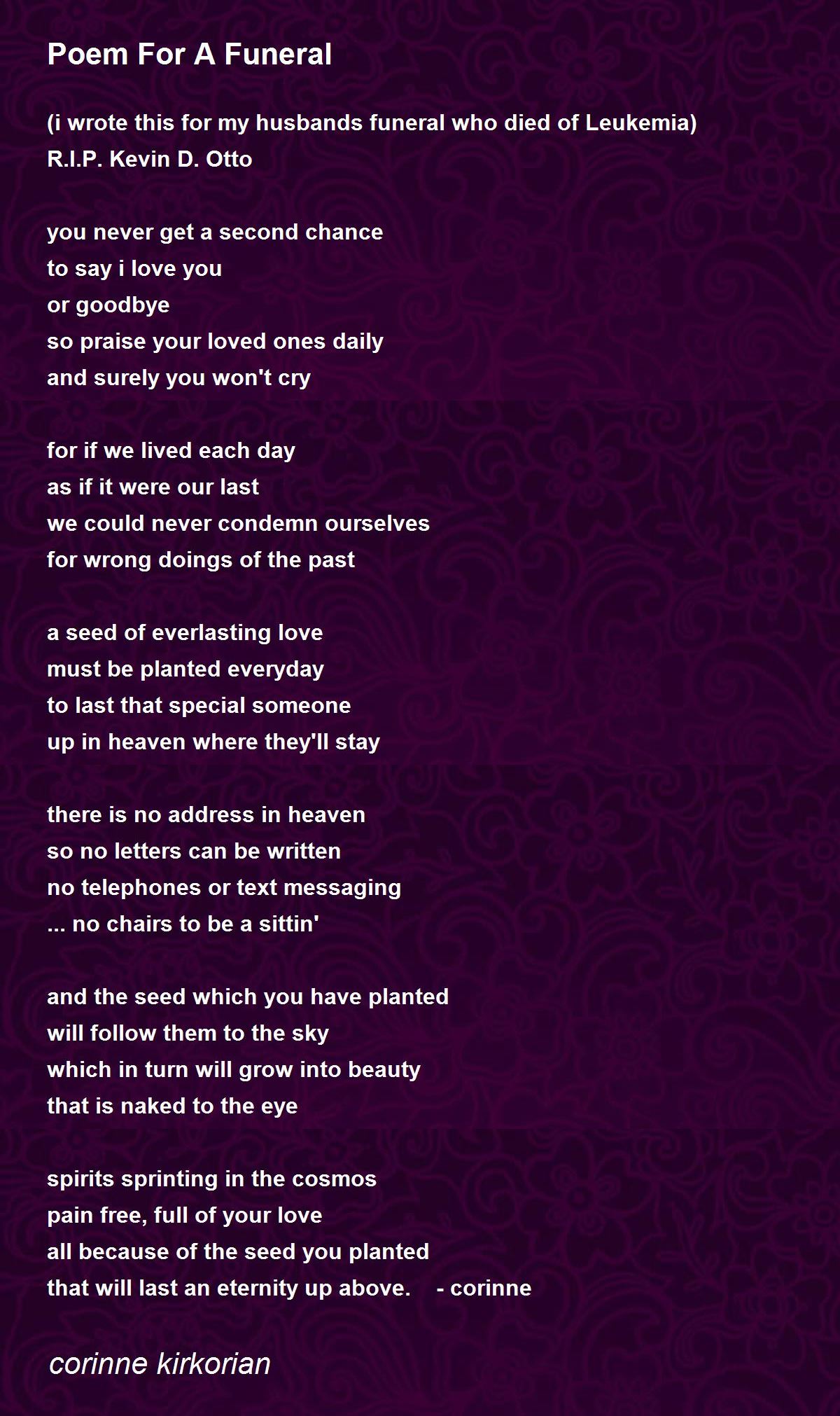 Top 10 Funeral Poems