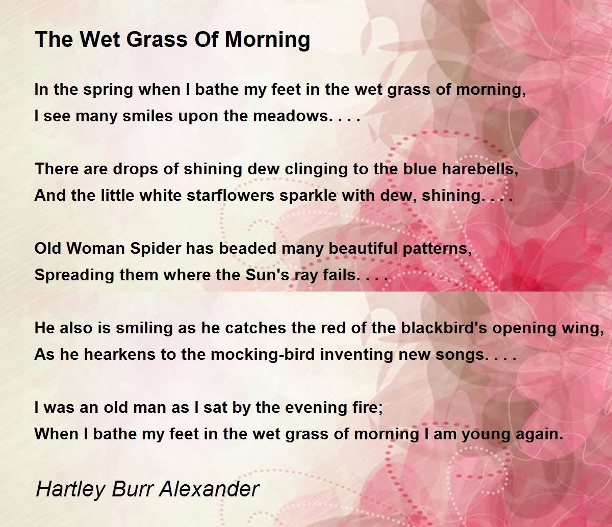 The Wet Grass Of Morning The Wet Grass Of Morning Poem by Hartley
