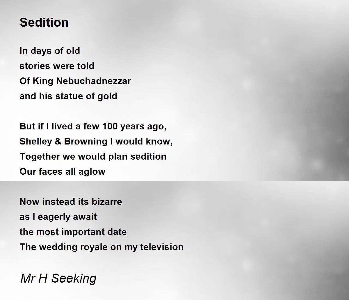 Sedition Sedition Poem by H Seeking