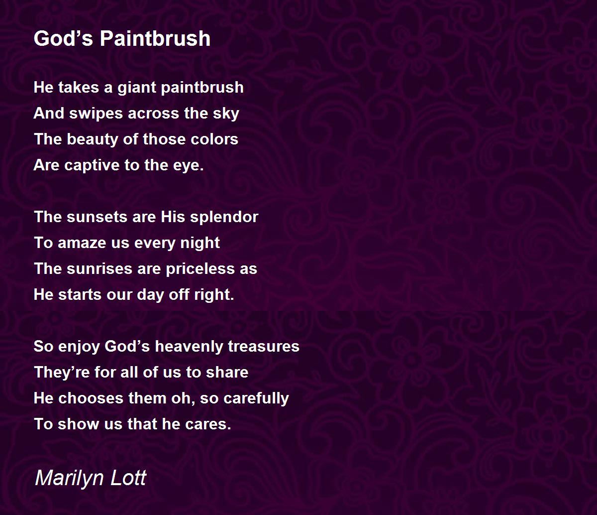 God’s Paintbrush - God’s Paintbrush Poem by Marilyn Lott
