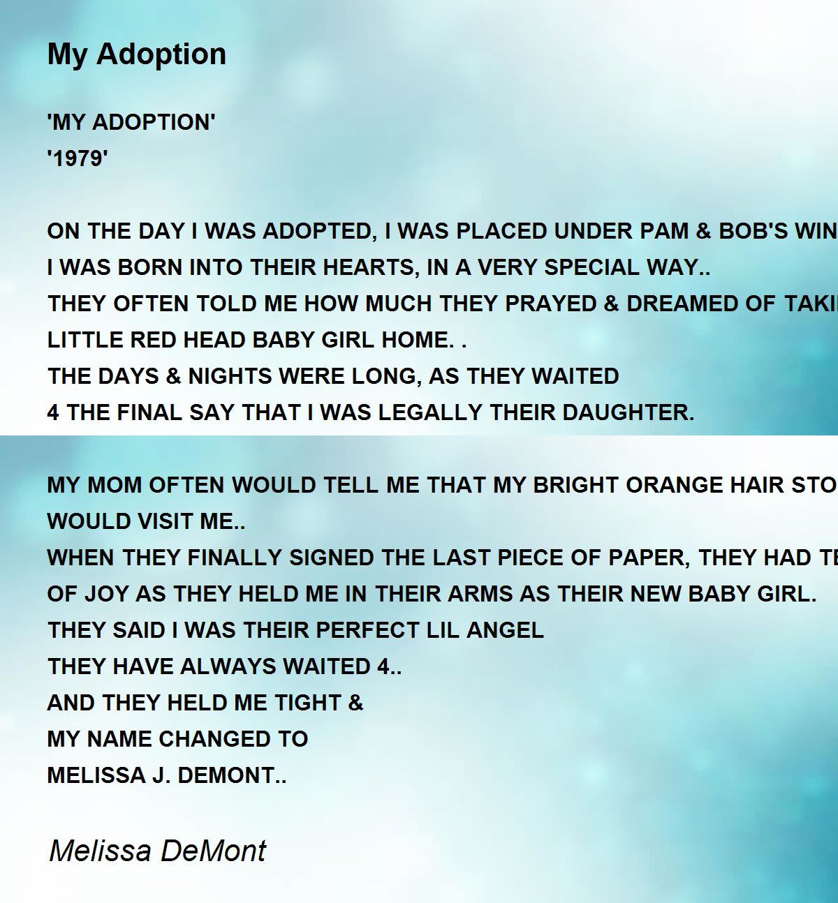 my adoption story essay