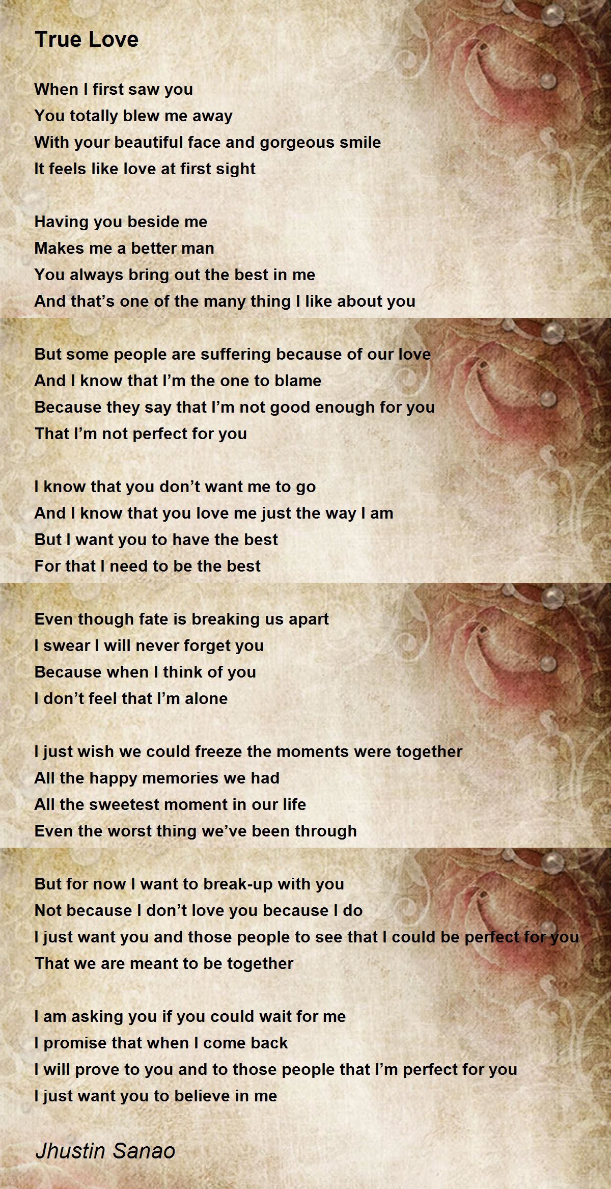 True Love - True Love Poem by Jhustin Sanao