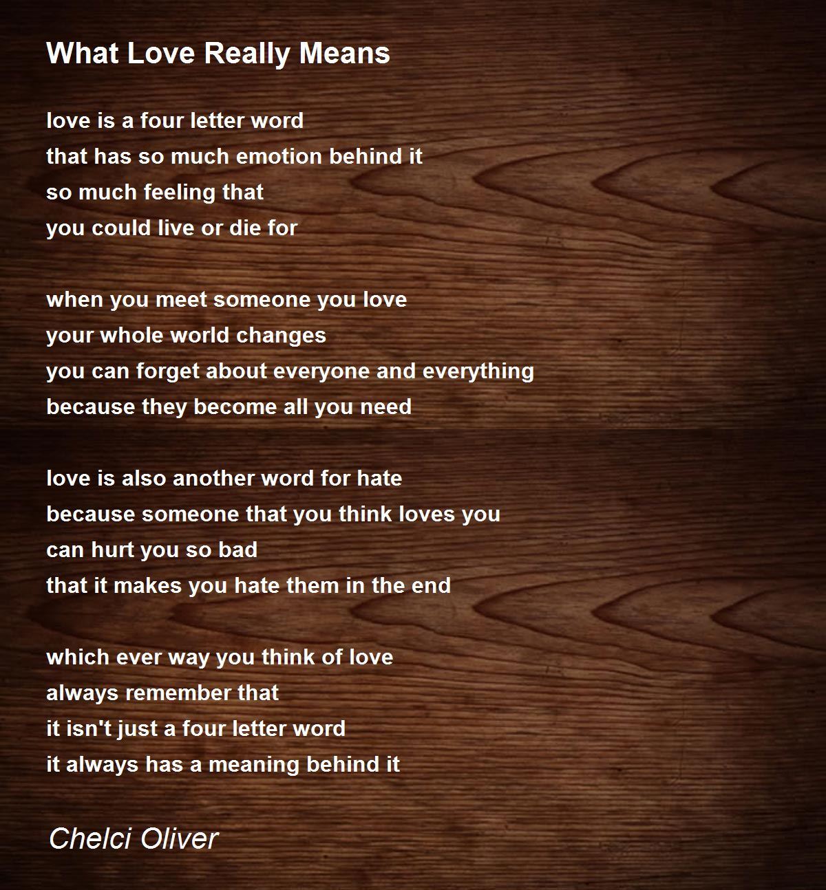 What does i love you really mean
