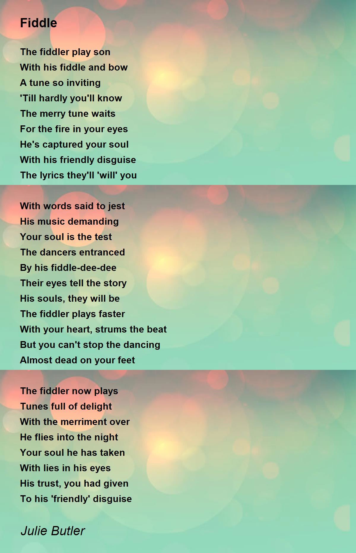 Fiddle Poem by Julie Butler Poem Hunter
