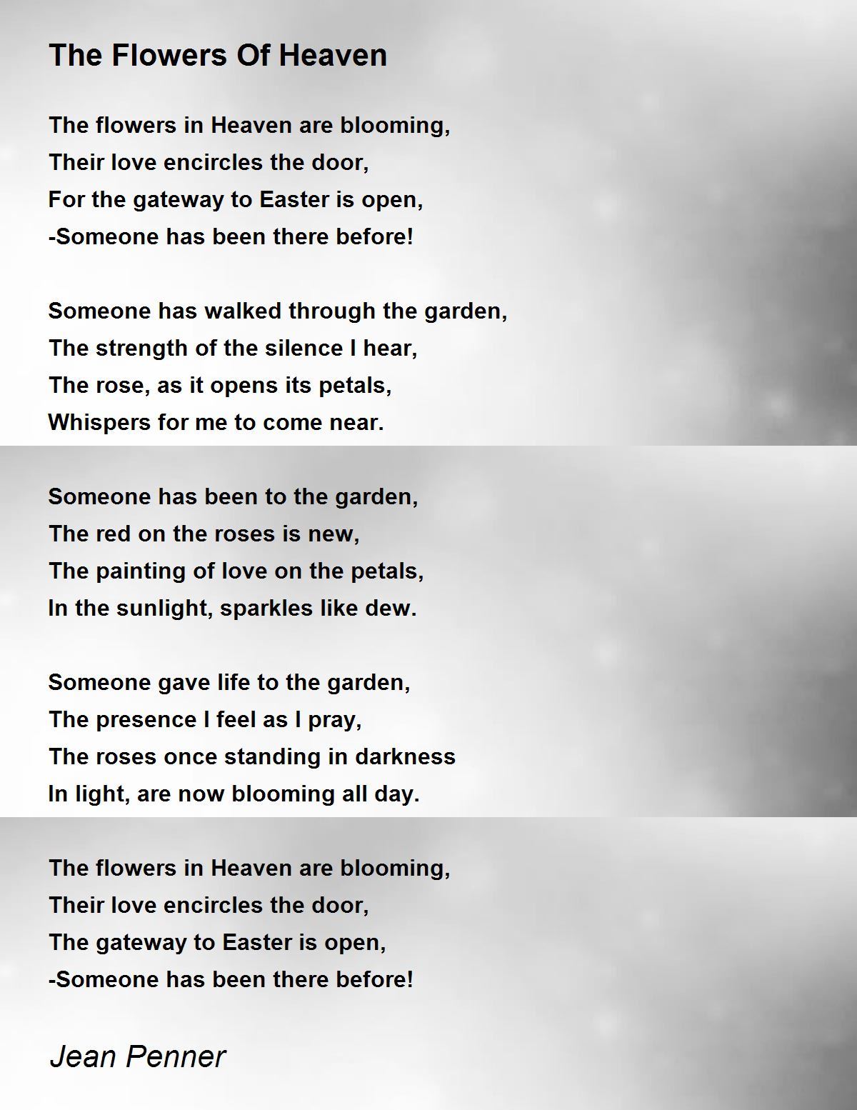 The Flowers Of Heaven by Jean Penner - The Flowers Of Heaven Poem