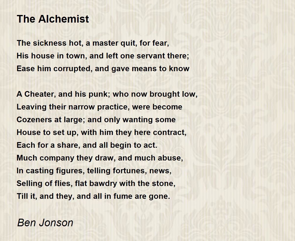 alchemist by ben johnson