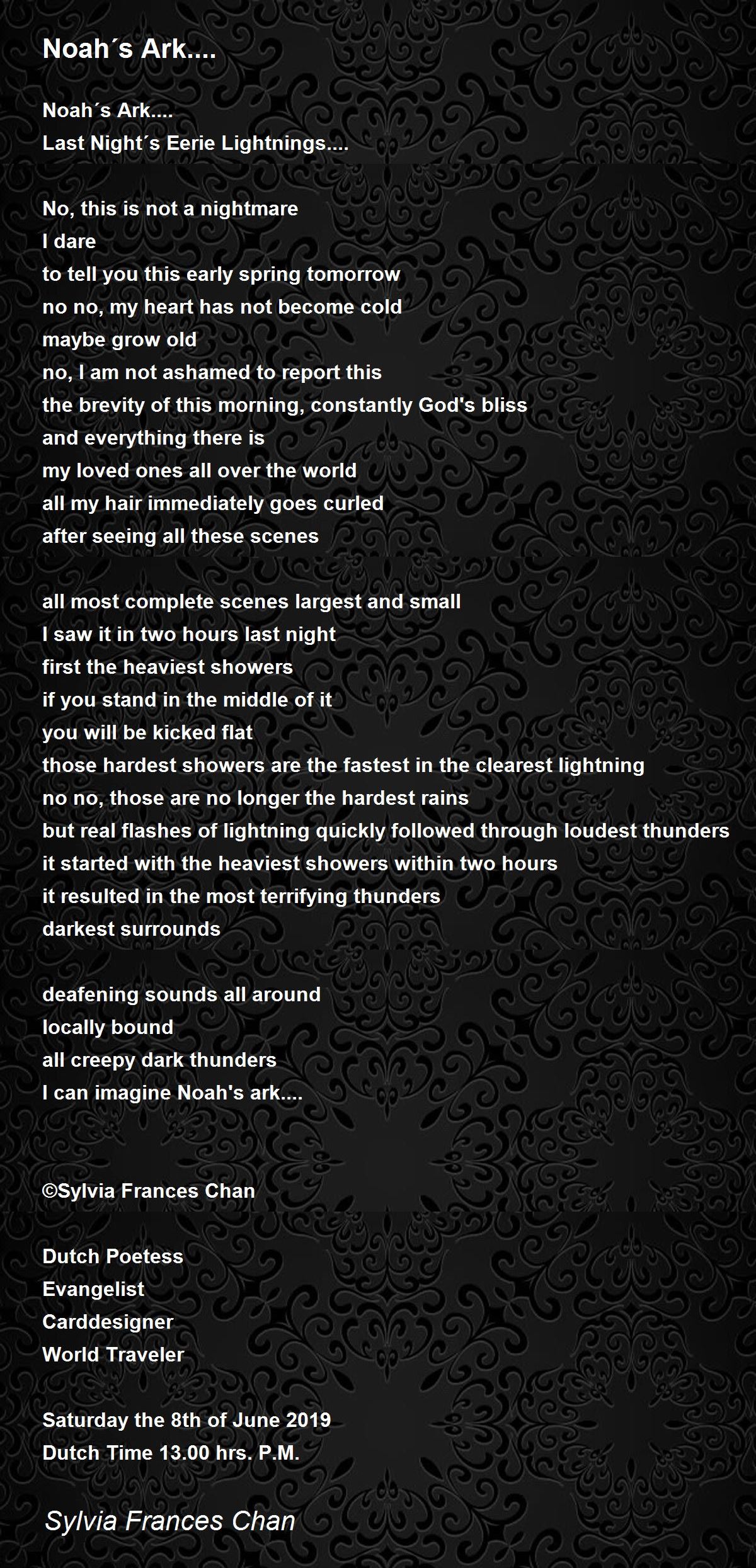 Noah´s Ark.... - Noah´s Ark.... Poem by Sylvia Frances Chan