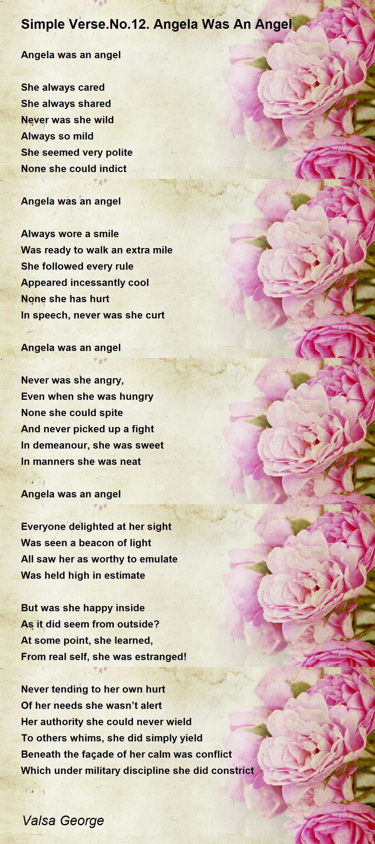 Simple Verse.No.12. Angela Was An Angel by Valsa Simple Verse