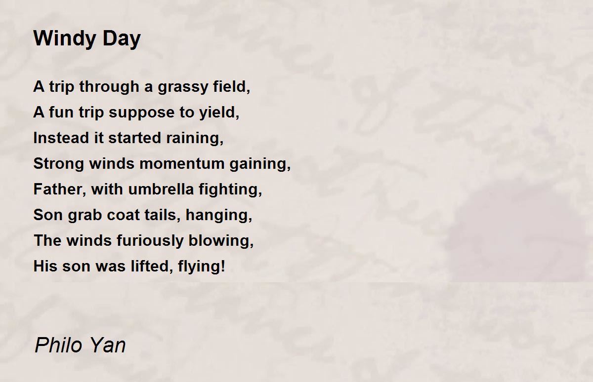 Windy Day Windy Day Poem by Philo Yan