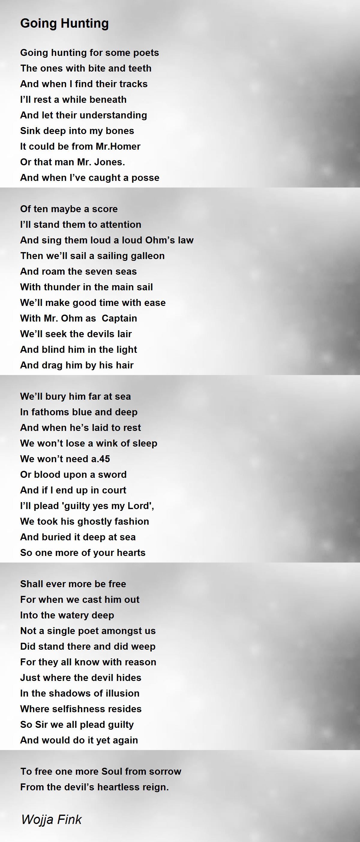 Going Hunting Going Hunting Poem by Wojja Fink