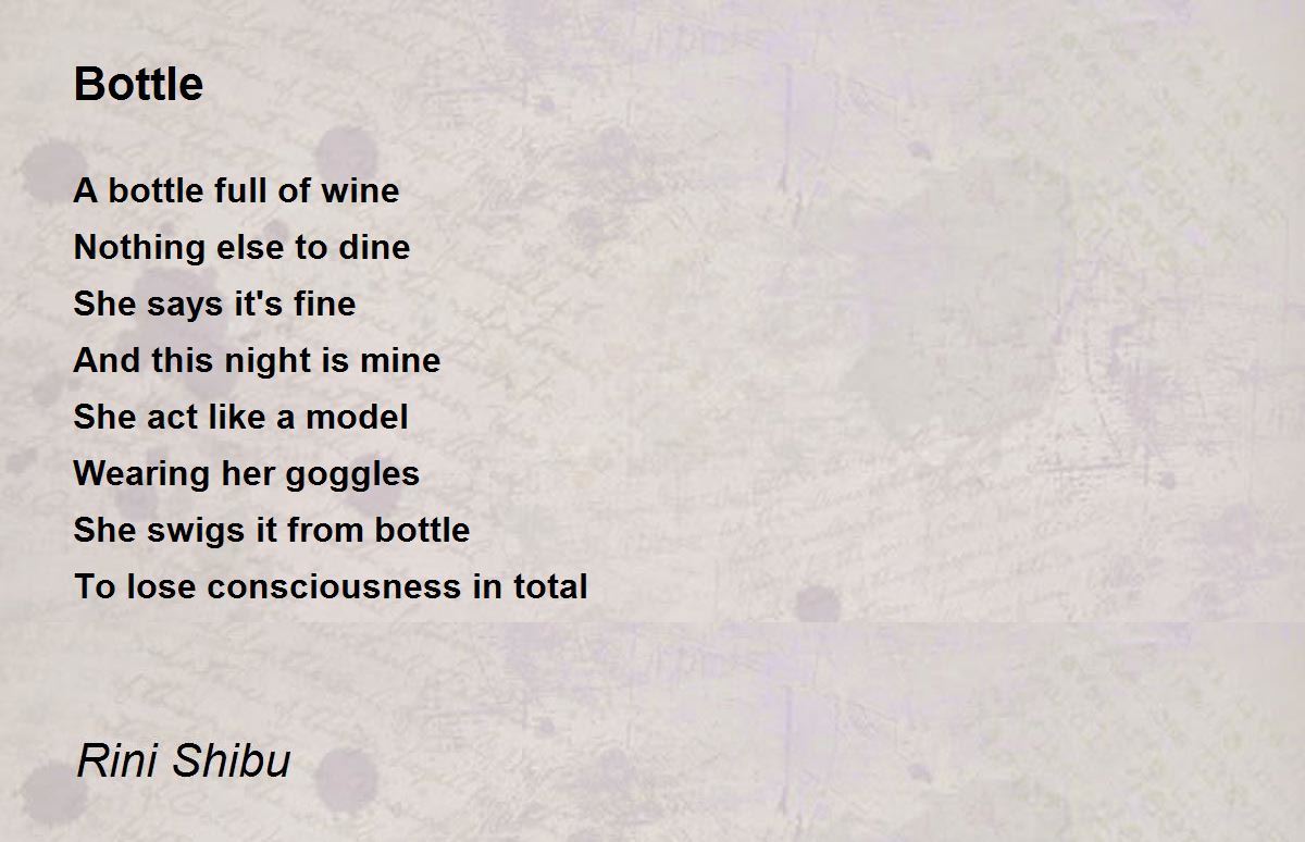 Bottle Bottle Poem by Rini Shibu