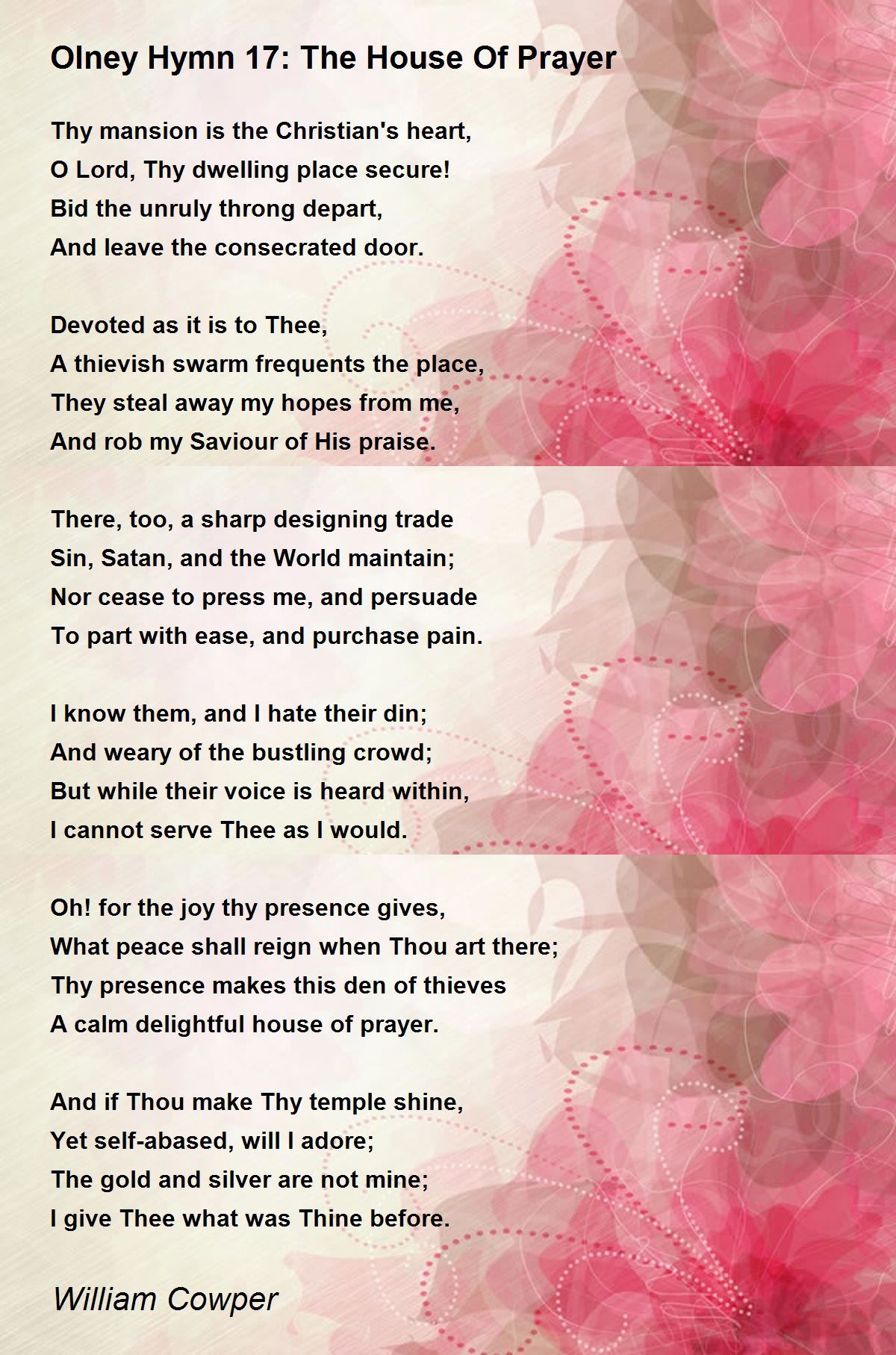 Olney Hymn 17 The House Of Prayer Olney Hymn 17 The House Of Prayer