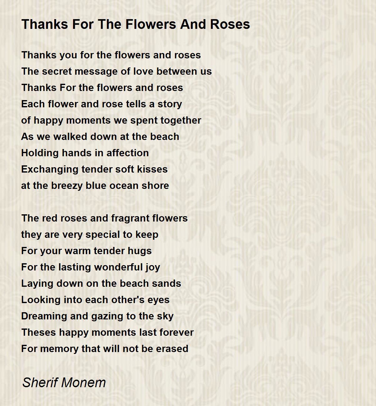 Thanks For The Flowers And Roses Thanks For The Flowers And Roses