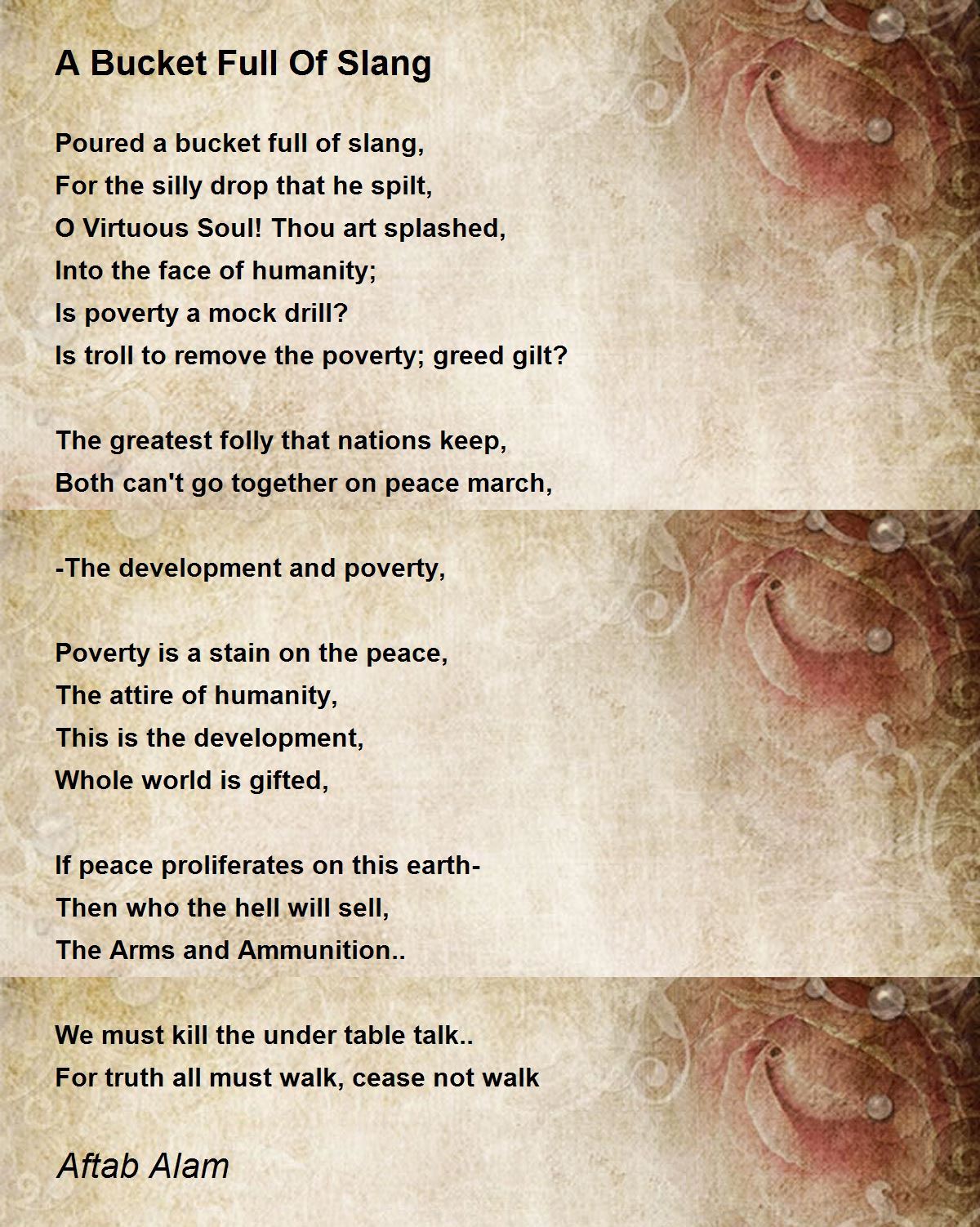 A Bucket Full Of Slang A Bucket Full Of Slang Poem by Aftab Alam