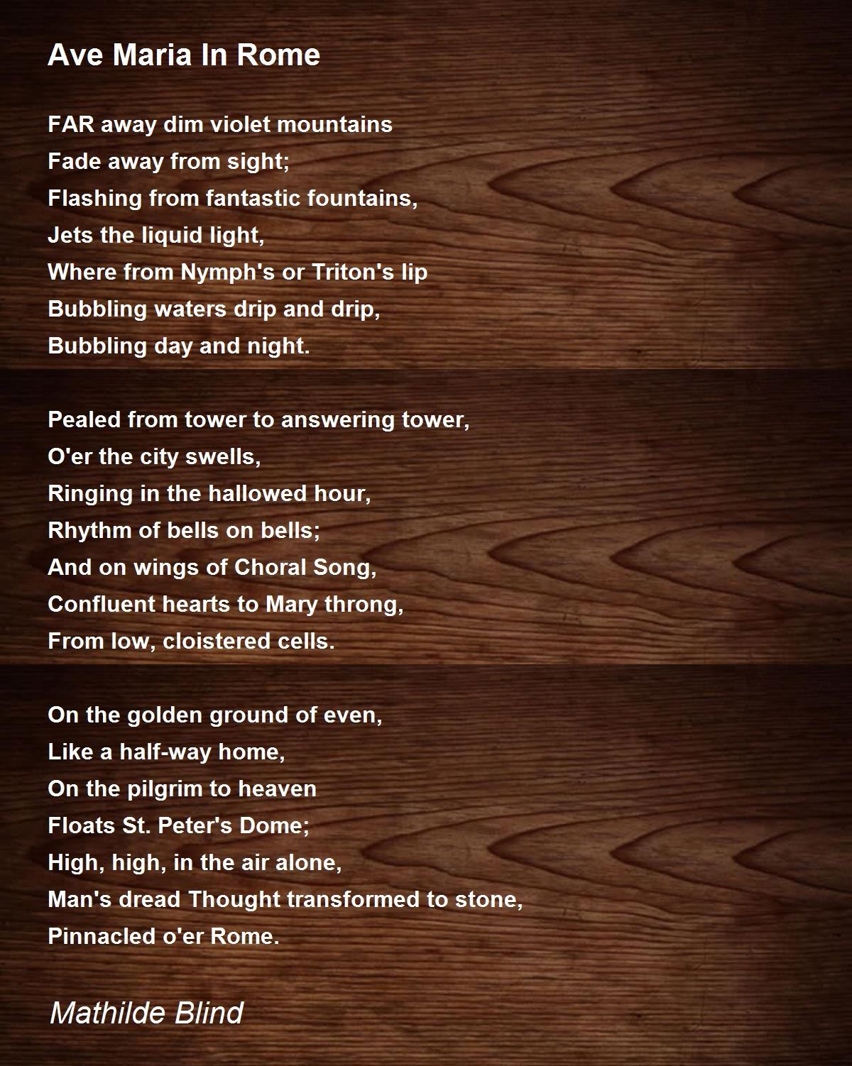 Ave Maria Poem – Ave Maria Summary and Study Guide – DECWEE