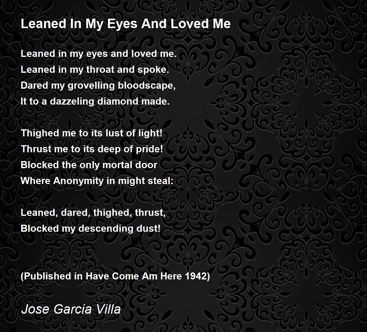 Leaned In My Eyes And Loved Me Leaned In My Eyes And Loved Me Poem by