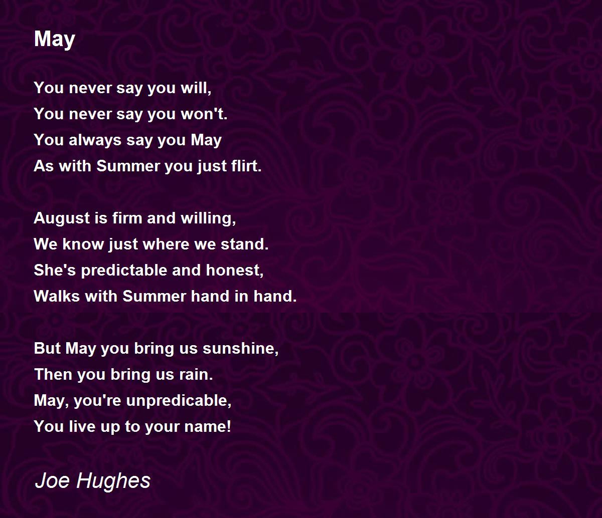 May - May Poem by Joe Hughes