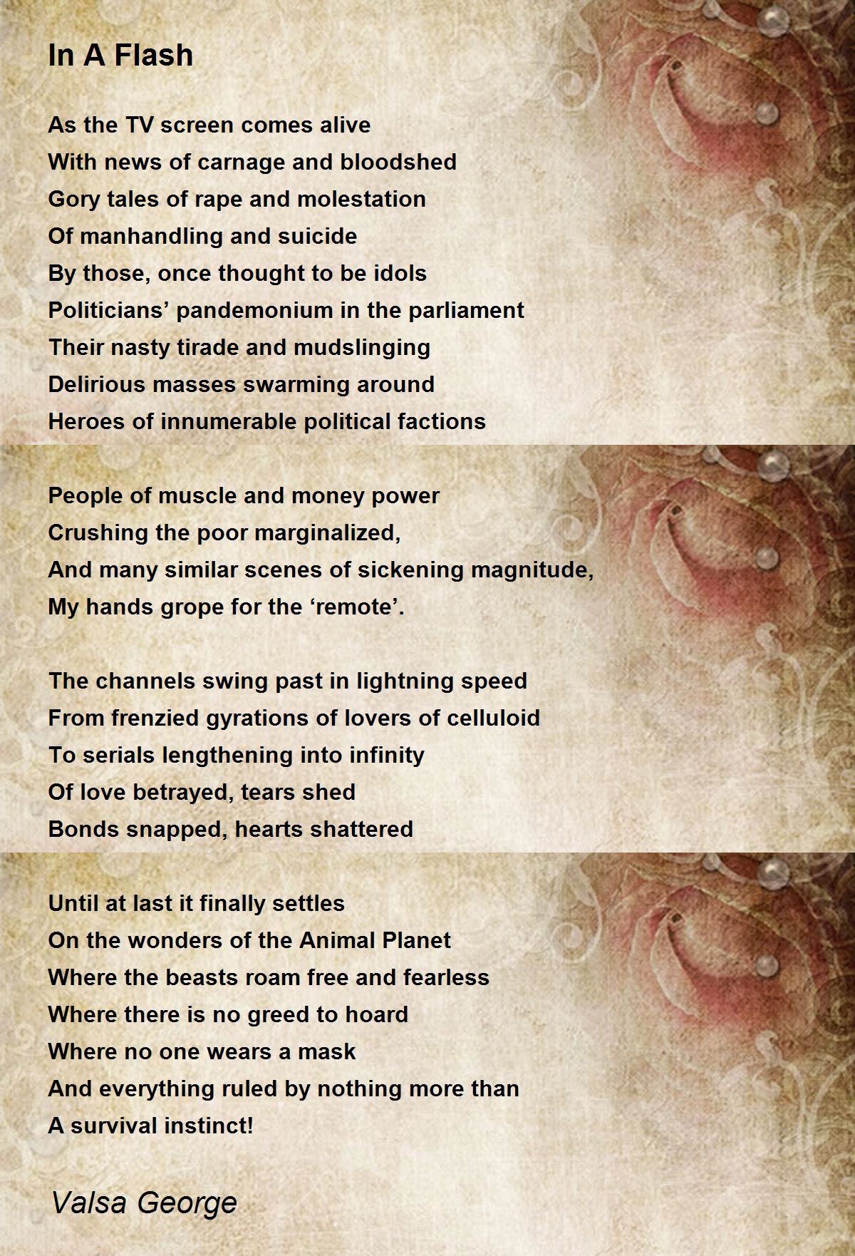 In A Flash Poem by Valsa Poem Hunter