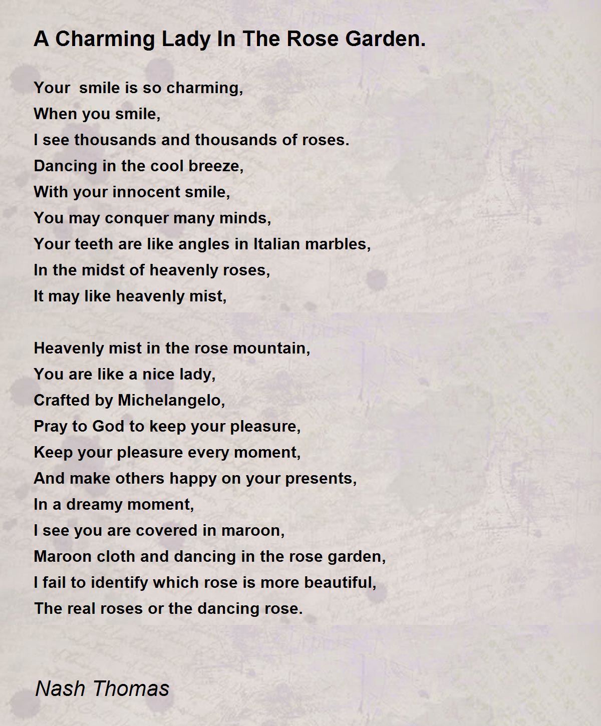 A Charming Lady In The Rose Garden. A Charming Lady In The Rose