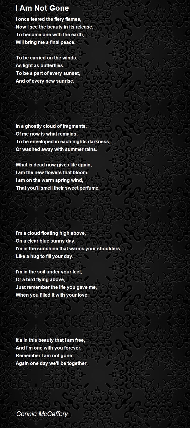 I Am Not Gone Poem by Connie McCaffery Poem Hunter
