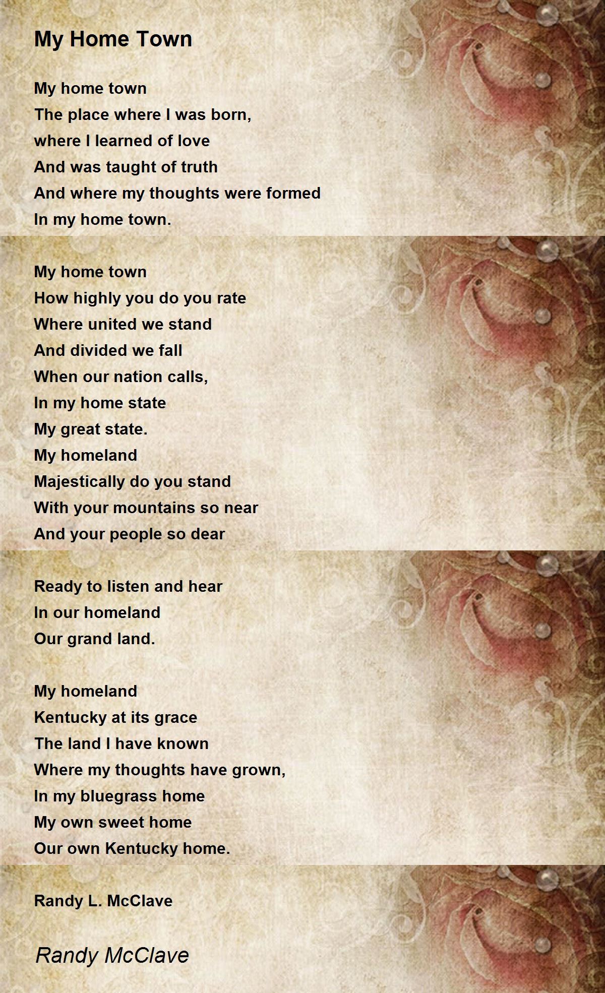 My Home Town My Home Town Poem by Randy McClave